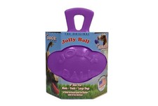 Jolly Pets Tug-n-Toss Heavy Duty Ball with Handle 8 Inches Purple Large Dog Toy