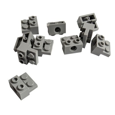 10 NEUE LEGO Technic, Brick Modified 1 x 2 ,Hole ,1 x 2 Plate BlÃ¤ulich Hellgrau