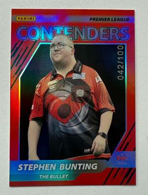 2025 Panini PDC Premier League Darts Stephen Bunting RED Contenders /100