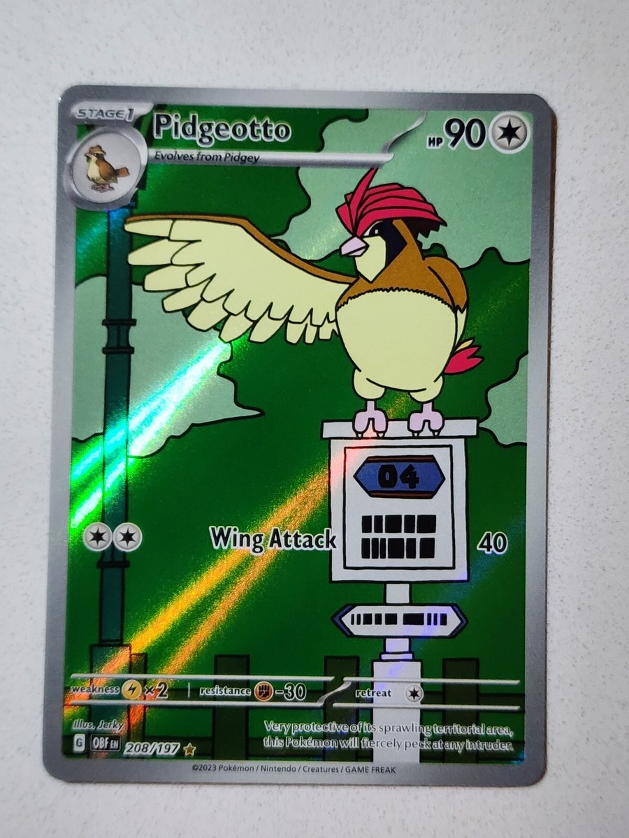 Pokemon TCG Pidgeotto Illustration Rare 208/197 Obsidian Flames NM