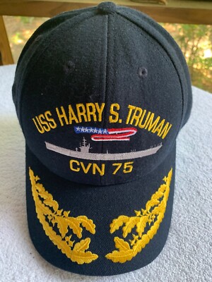 USS Harry S. Truman CVN 75 Cap Hat Blue Snapback USA Made The Corps Embroidered