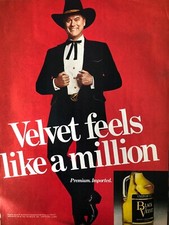 Vintage 1981 Larry Hagman Black Velvet whiskey original ad
