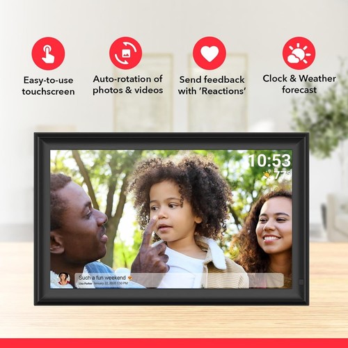64GB Touchscreen Digital Frame, 15.6'' with Dual WiFi for Seamless Photo Sharing - Picture 7 of 11