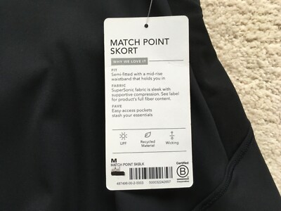 Athleta Match Point Skort Skirt Black Size Medium