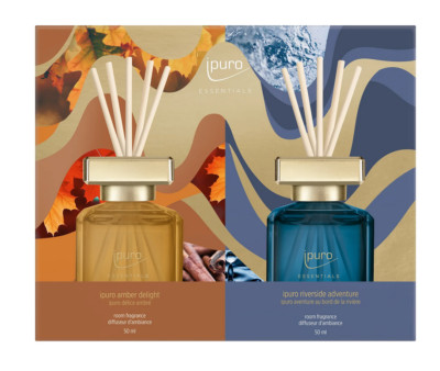 iPuro ESSENTIALS Room Fragrance Amber Delight & Riverside Adventure Limited 2x50ml New