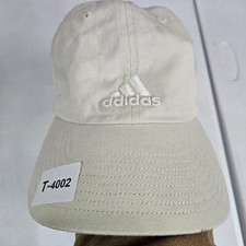 Adidas Men Hat One Size Ivory Baseball Cap Logo Embroidered Adjustable Adult