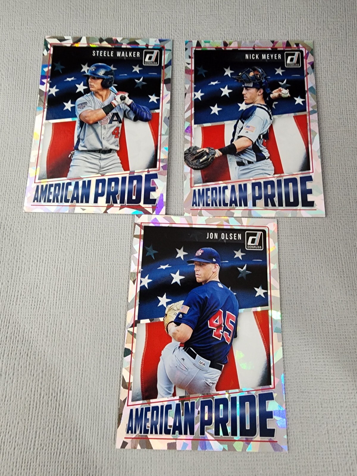 2018 Donruss American Pride 3-Card Insert Lot NFL Football Cards