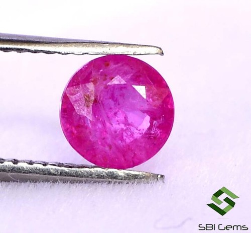 5 mm 0.54 Cts Certified Natural Ruby Round Cut Faceted Pink Shade Loose Gemstone - Picture 3 of 4