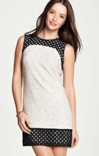 New $138 Ann Taylor Tweed Dot Sleeveless Dress Size 10