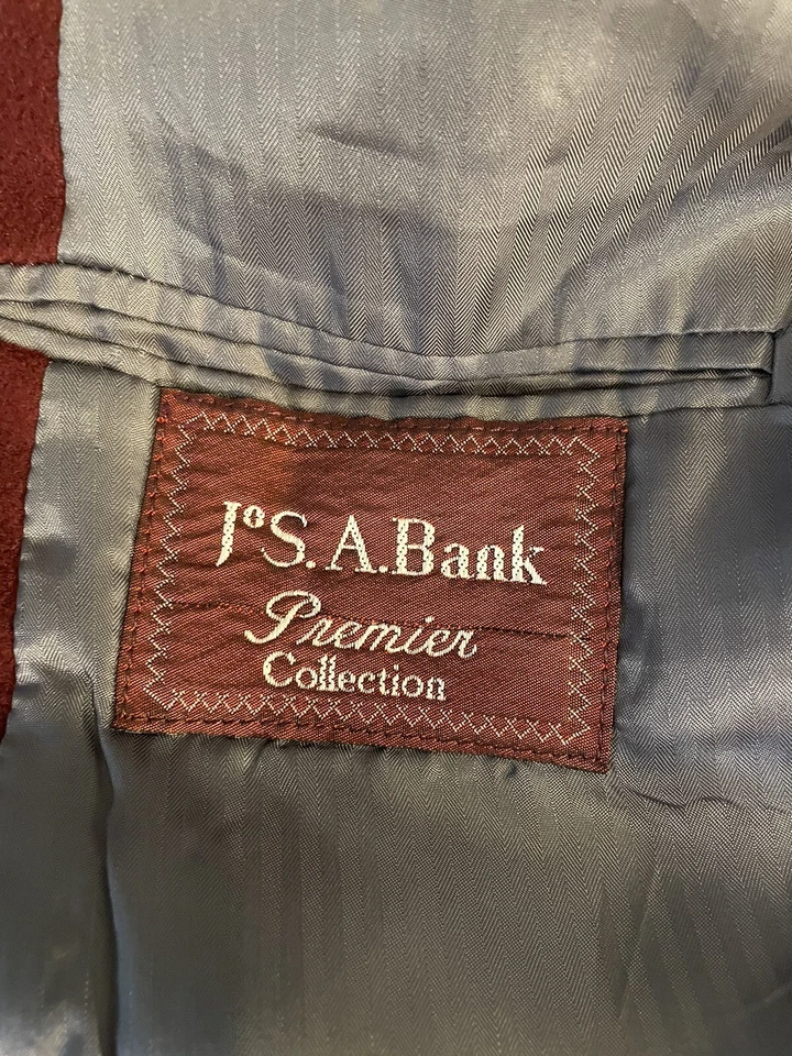 Jos A. Мужской блейзер Bank Primer Collection 40R красный 100% кашемир - Изображение 3 из 4