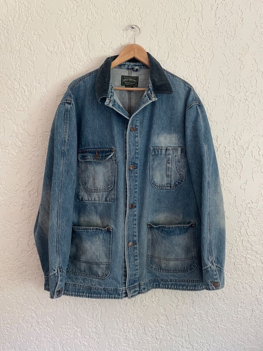 🔥 POLO COUNTRY Ralph Lauren® RARE 90s Denim Chore Coat 🔥 POLO COUNTRY Ralph Lauren® RARE 90s Denim Chore Coat