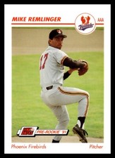 1991 Line Drive AAA #390 Mike Remlinger Phoenix Firebirds Baseball Card