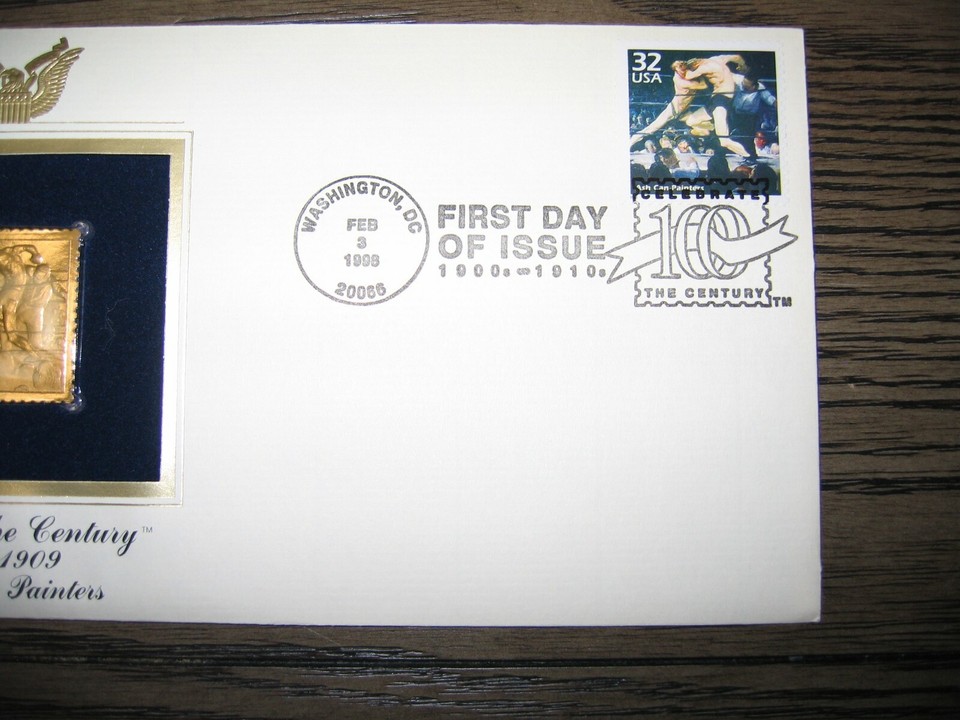 1998 Ash Can Painters Art replica Gold Stamp Celebrate Ashcan Golden