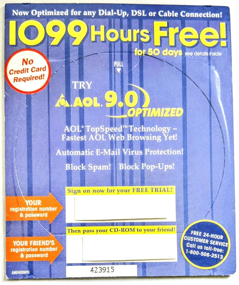 RARE "Spring Linen" America Online Collectible, Install Disc Vintage AOL CD V9.0 - Image 2 of 2