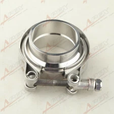 US STOCK 2.5" V-Band Vband Clamp CNC Stainless Steel Flange Flanges Kit Turbo