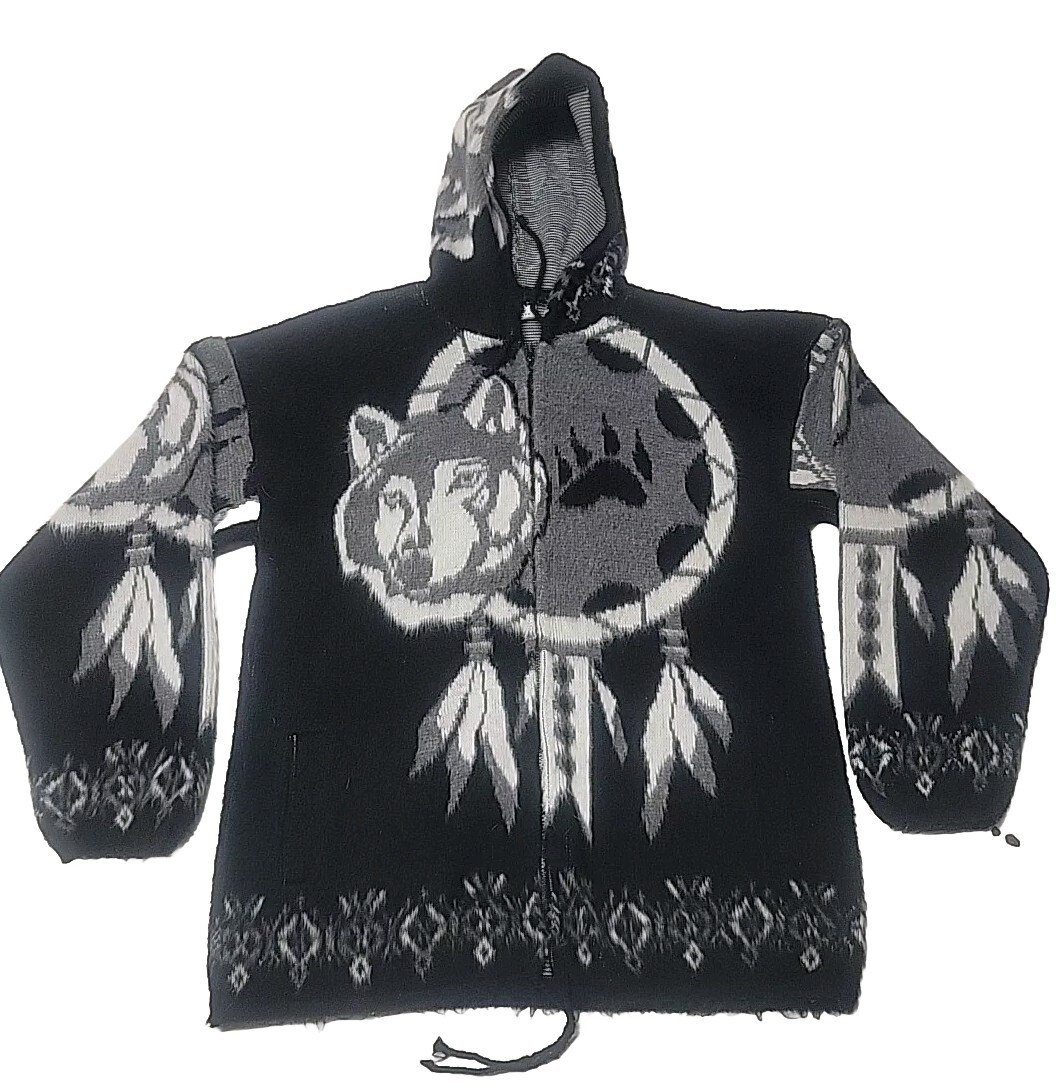 Wuayra Handmade Wolf Sweater Aztec Southwestern Tribal