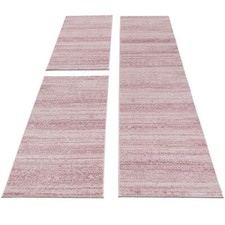 Teppich Bettumrandung Kurzflor Set Teppiche Einfarbiger Läufer Schlafzimmer Pink