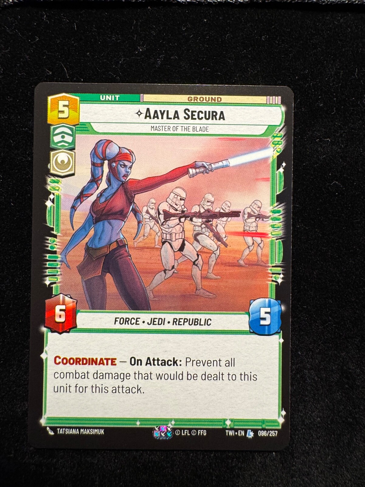 2024 Star Wars Unlimited, AAYLA SECURA , TWI #96 , Mint Condition!