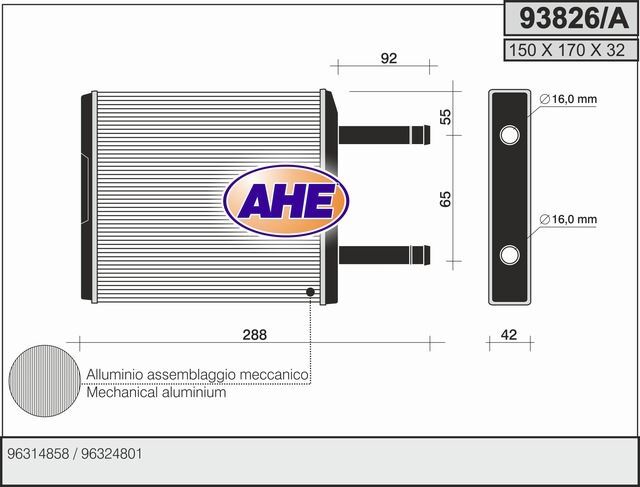 Radiateur chauffage Chevrolet Matiz 0.8 LPG pièce thermique habitacle 1.0