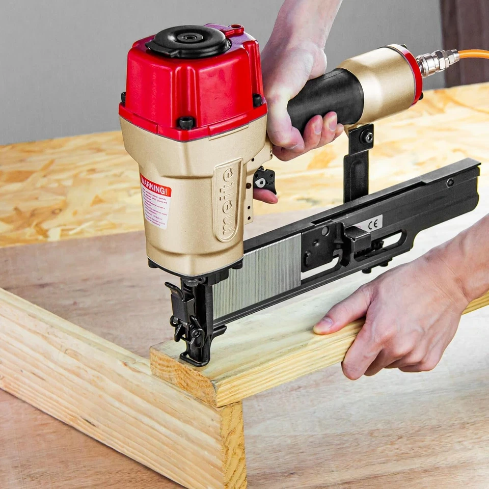 Pistola de grampos pneumática meite MT-N851H calibre 16 7/16" coroa 1" a 2" resistente - Imagem 2 de 4