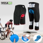 WOSAWE Bike 3/4 Shorts Mountain Bike Cycling Short Pants Gel padded Tights Sport