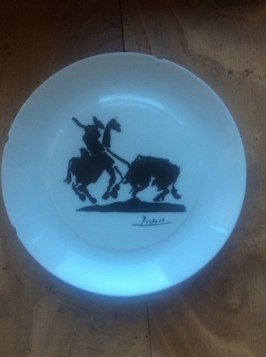 Signed Picasso Plate La Tauromaquia Bull Fighting Matador Block Bidasoa Spain 4 - Picture 2 of 6