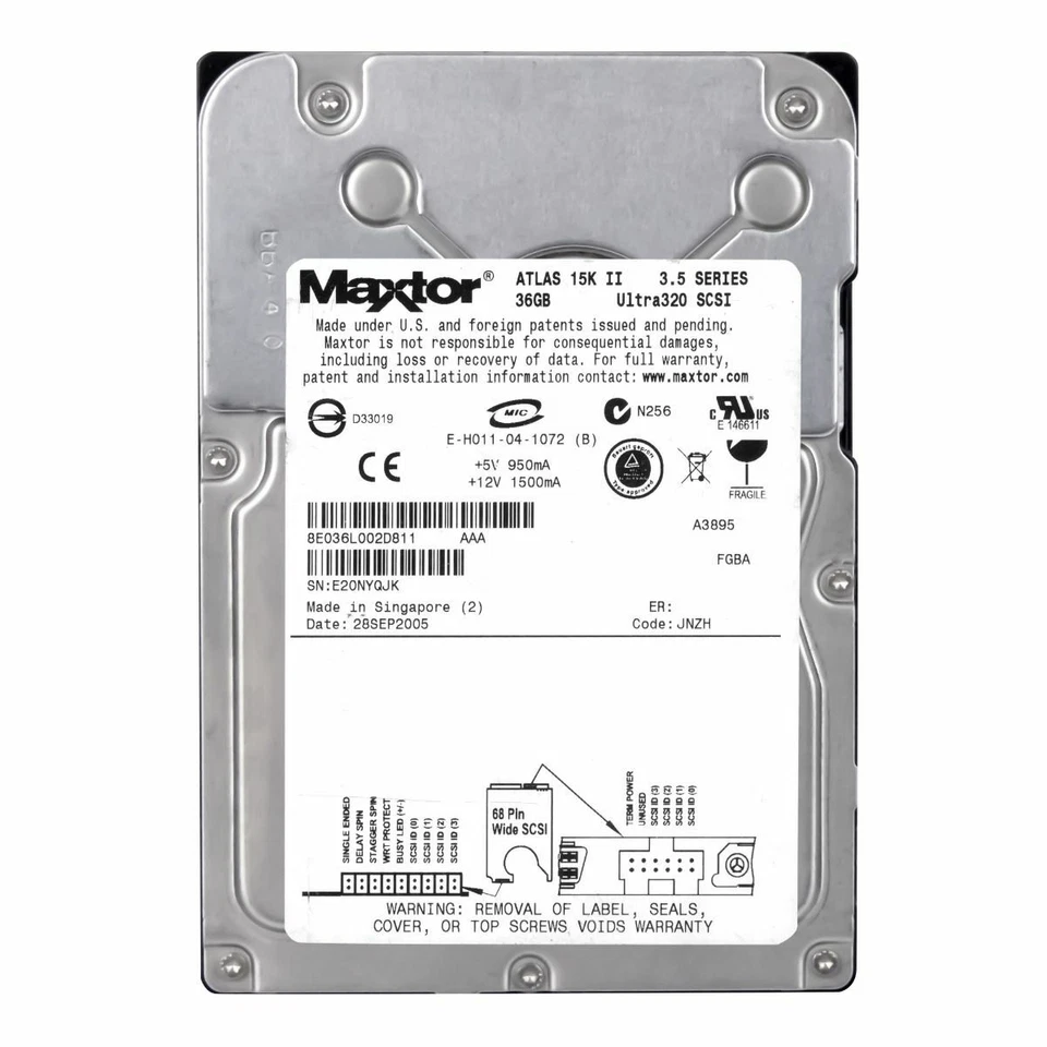 Hard Drive MAXTOR ATLAS II 15000RPM 36GB 8MB SCSI U320 68-PIN 8E036L0 3.5'' - Image 2 of 3