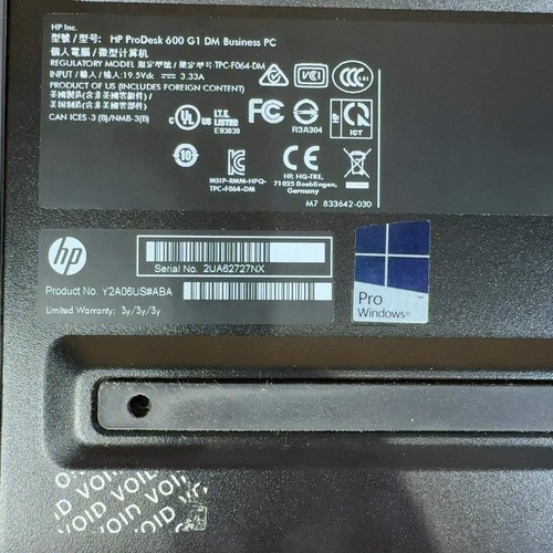 HP ProDesk 600 G1 DM Business PC i3-4360T 3.20GHz 4GB RAM 500GB HDD NO PSU - Picture 5 of 5