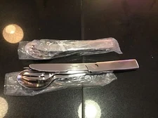 ROSTFREI Stainless Nesting Mess Utensil Kit Fork Knife Spoon Can Opener Camping