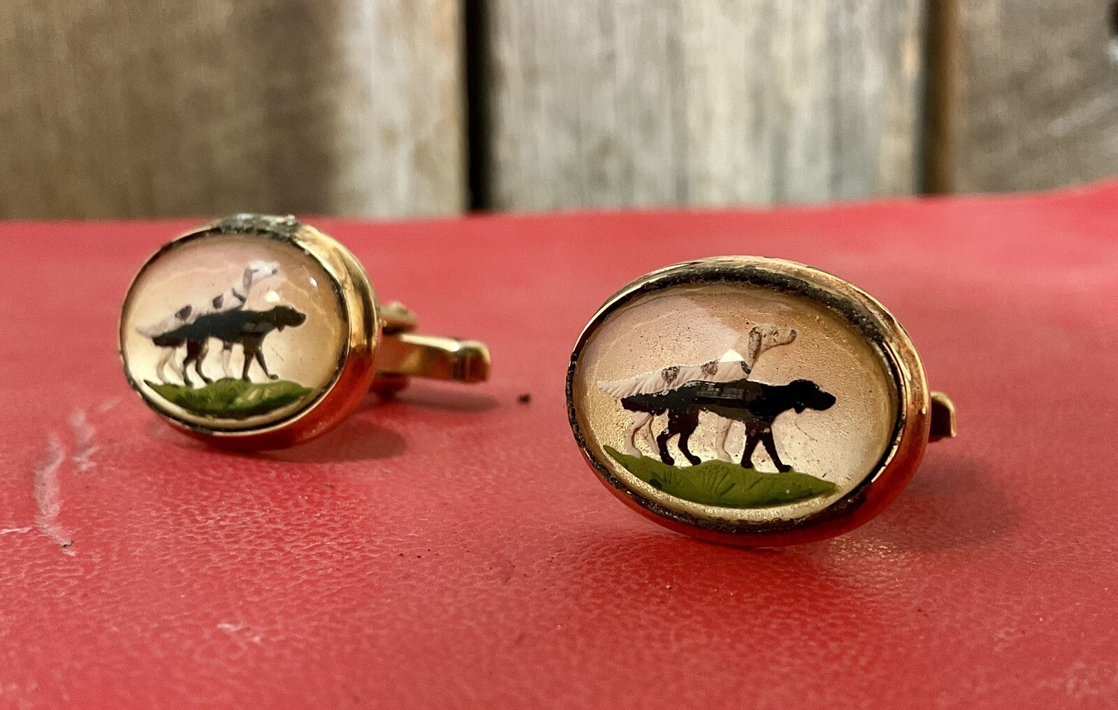 Irish Setter Cuff Links Pair - Unique Pointer Dog… - image 1