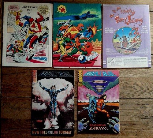 The Justice Machine #1-5 1981 Noble Comics/firmato 2x MIKE GUSTOVICH + blu cobalto - Foto 2 di 24