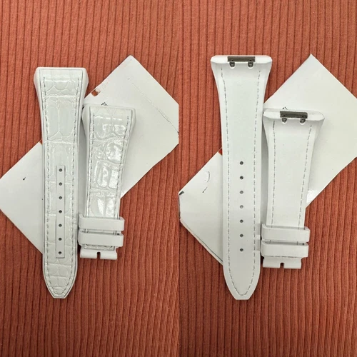 Croco Leather Rubber Watch Strap Fits Franck Muller V45 V41 Series Watches - Picture 6 of 9