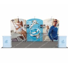 20ft Portable Trade Show Display Booth System with Counter TV Bracket Lights
