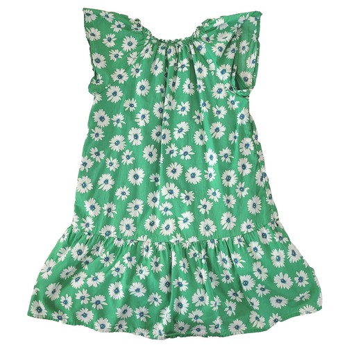 Gap Girls 8-9 Y Ruffle Neck Dress Size Medium In Stem Green Floral 100%Cotton - Picture 2 of 7