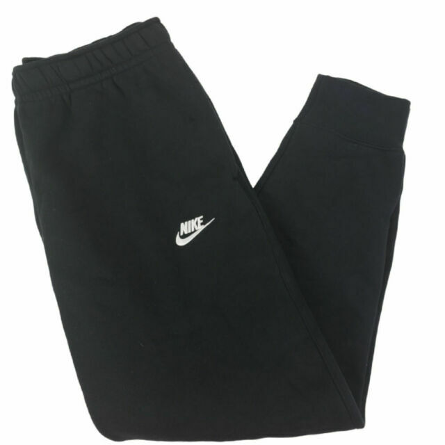 Nike Sportswear Club Fleece Jogger Pants Black White Size M