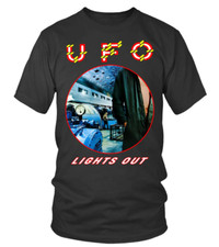 NEW UFO - Lights Out  Short Sleeve Cotton Black All Size T-Shirt