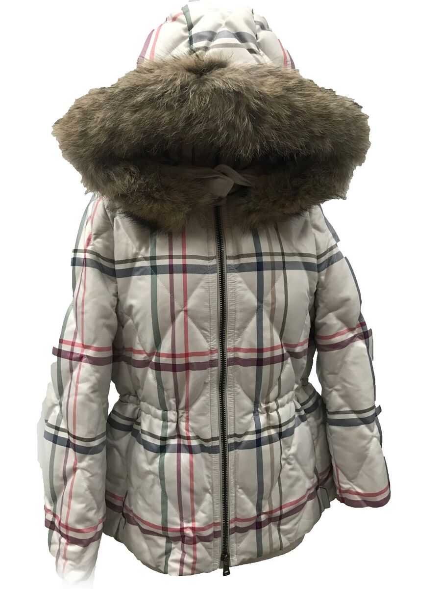 Coach Puffer Jacket Women's Tattersall Plaid Down Short Coat