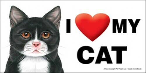 Aimant réfrigérateur de voiture couleur I (Heart) Love my CAT 4x8 étanche NEUF - Photo 1 sur 4