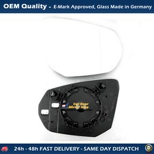 Fits Audi Q2 2016-2024 Wing Mirror Glass W/Base Wide Angle Right Side (UK Drive)