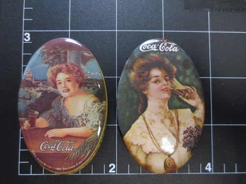 Coca Cola Pocket Purse Hand Mirrors Vtg 1973 1984 Advertising Art 2 Ladies Coke - Picture 11 of 11