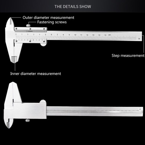 Upgraded Vernier Caliper Gauge 150mm 6" Analog Vernier Calipers Tool - Picture 2 of 8