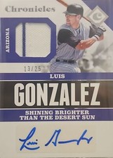 2017 Panini Chronicles Chronicles Signature Swatches#CSS-LG Luis Gonzalez 13/25