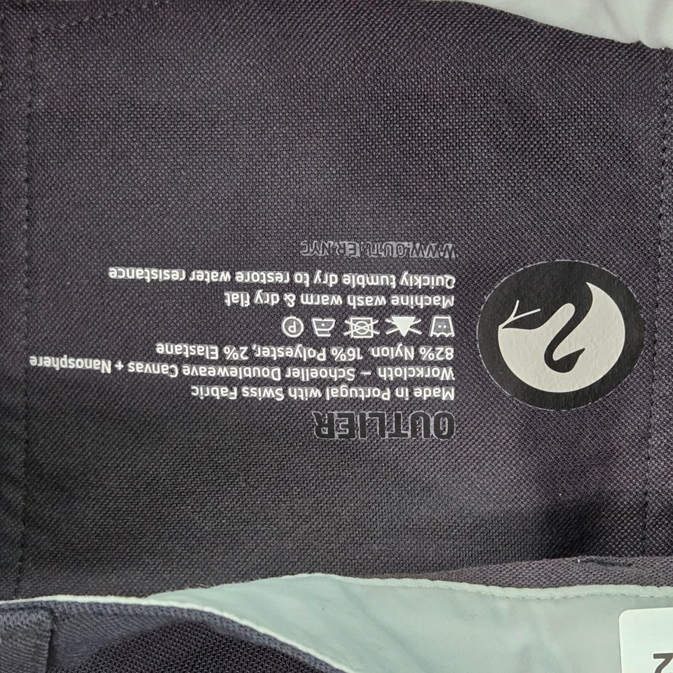 Pantalones Outlier Hombre 29x28 Gris Chino Schoeller Doble Tejido Lona Nanosfera Foto 3 de 4