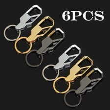 6Pcs Mens Creative Alloy Metal Keyfob Gift Car Keyring Keychain Ring Pendant USA