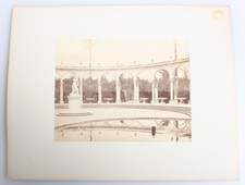 BEAUTIFUL ALBUMEN PHOTO OF FOUNTAIN   COLUMNS IN GARDEN - VERSAILLES, FRANCE