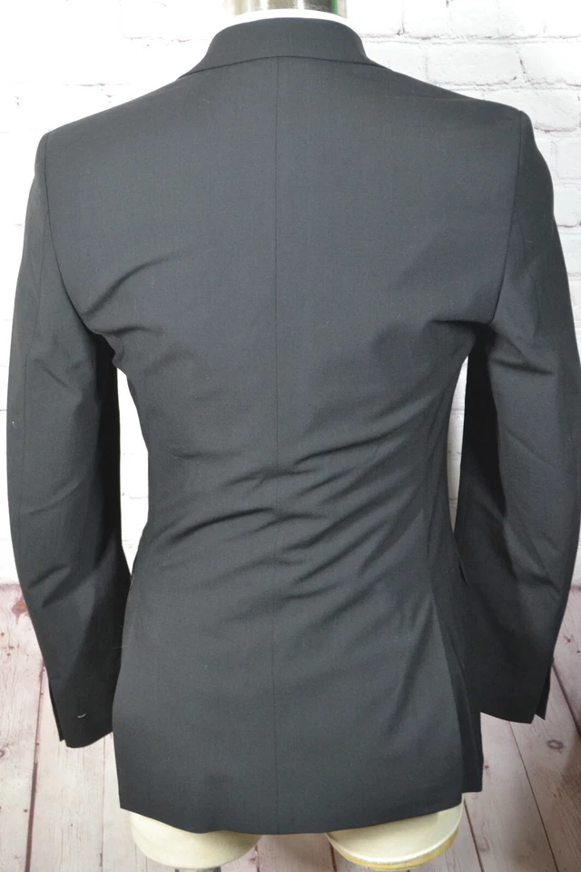 Bar III Hombres Negro 2 Botones ELASTIZADO AJUSTADO Abrigo Deportivo Blazer Chaqueta TALLA 38L Foto 4 de 4