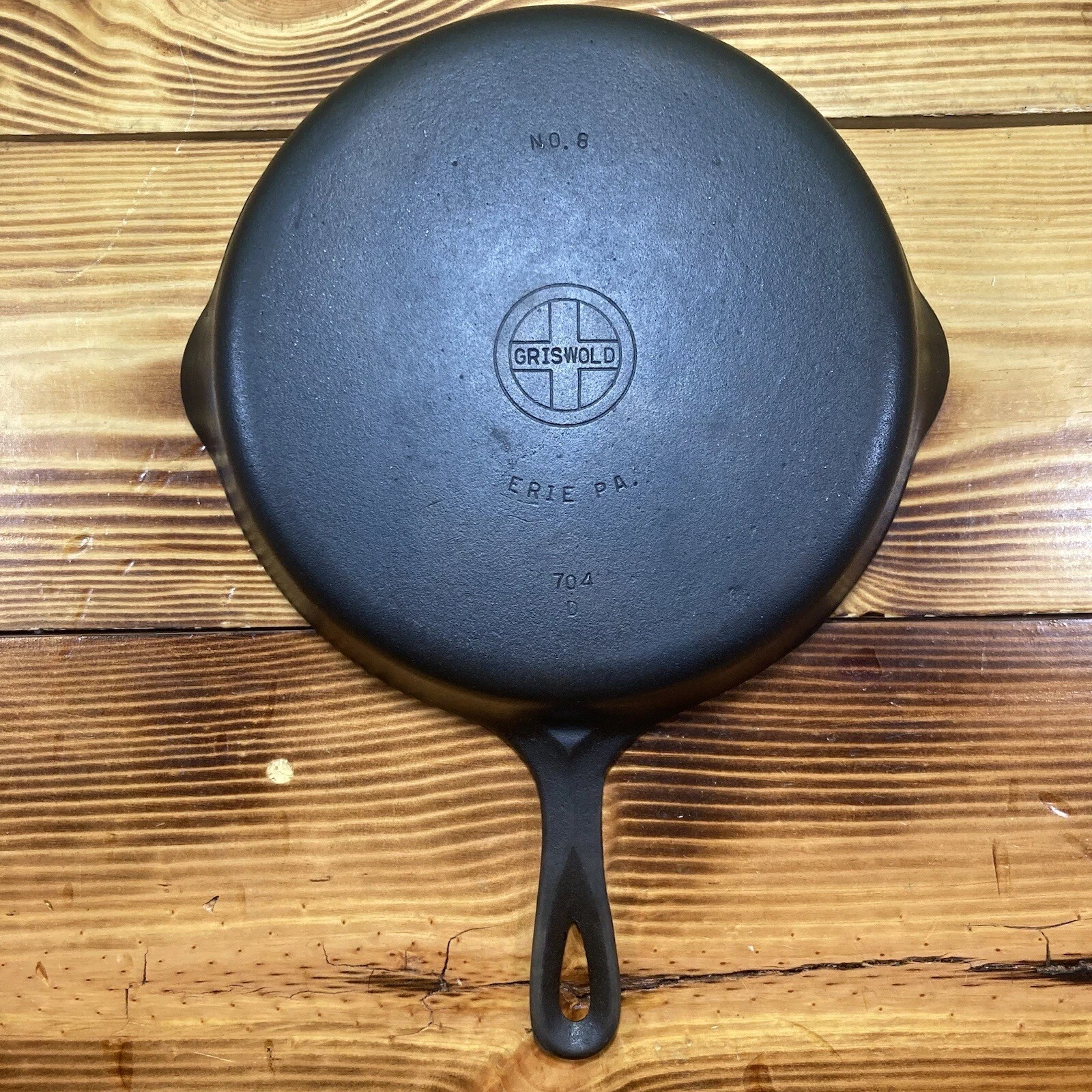 Vintage Restored GRISWOLD Cast Iron Skillet Frying Pan #8 Small Block Logo