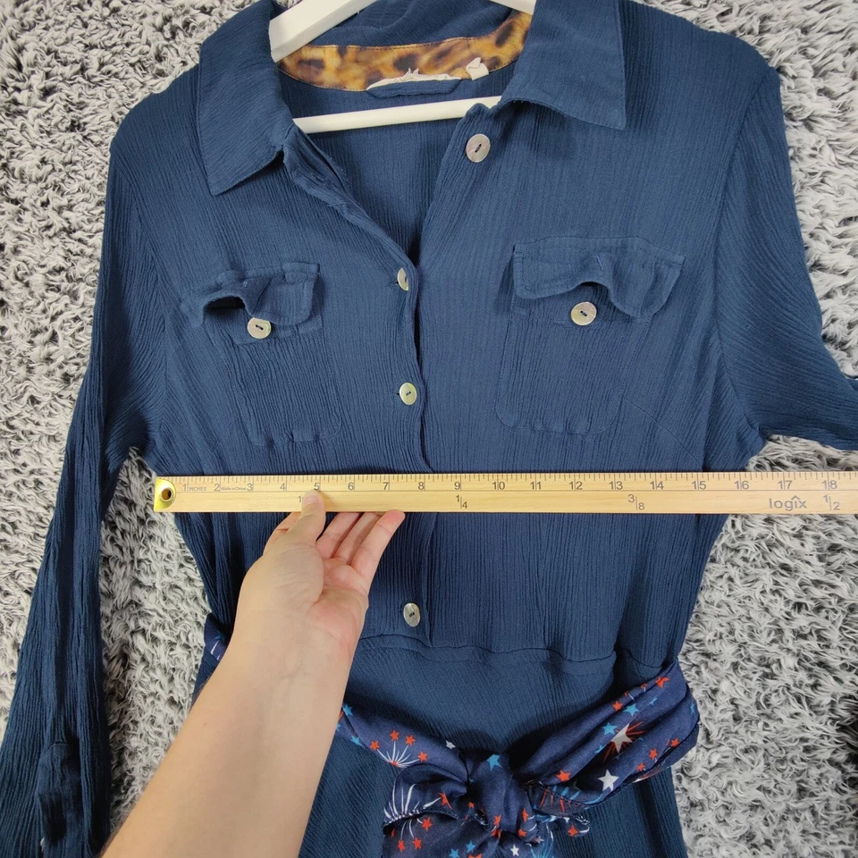 Maxi Vestido Suave Surroundings Aireado Plisado Modesto Capa Náutica Cinturón Mujer L Foto 4 de 4