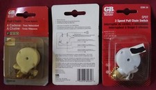 Brass Plated 3-Speed & 2-Circuit Pull-Chain Switch Gardner Bender GSW-34 SP3T