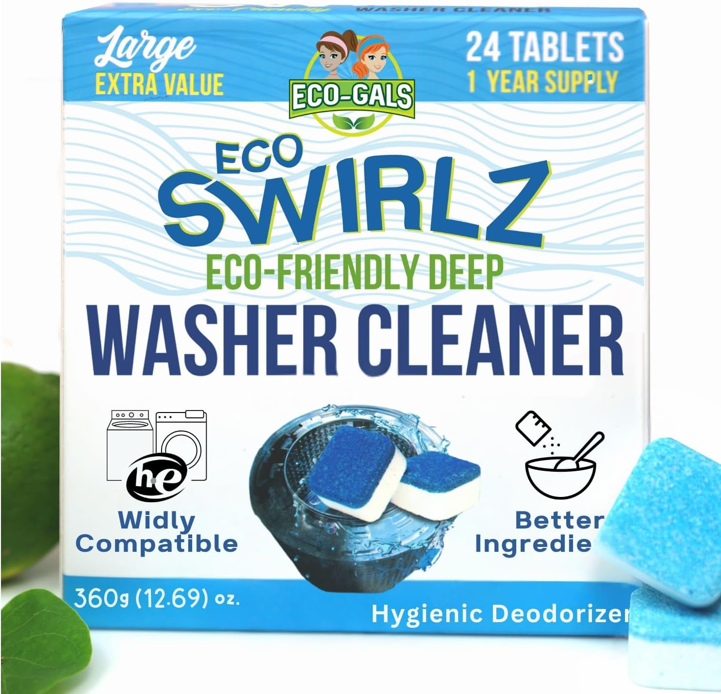 Powerful Washing Machine Cleaner & Deodorizer Tablets for All Washers